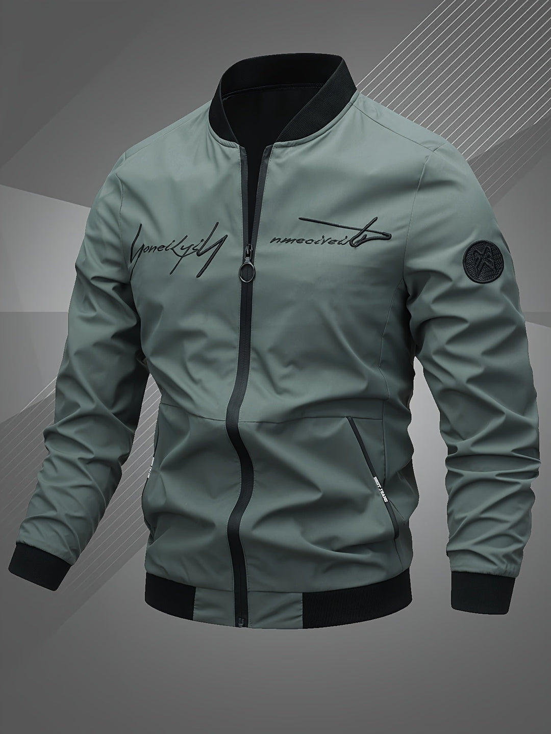 EMBROIDERED BASEBALL JACKET FOR MEN