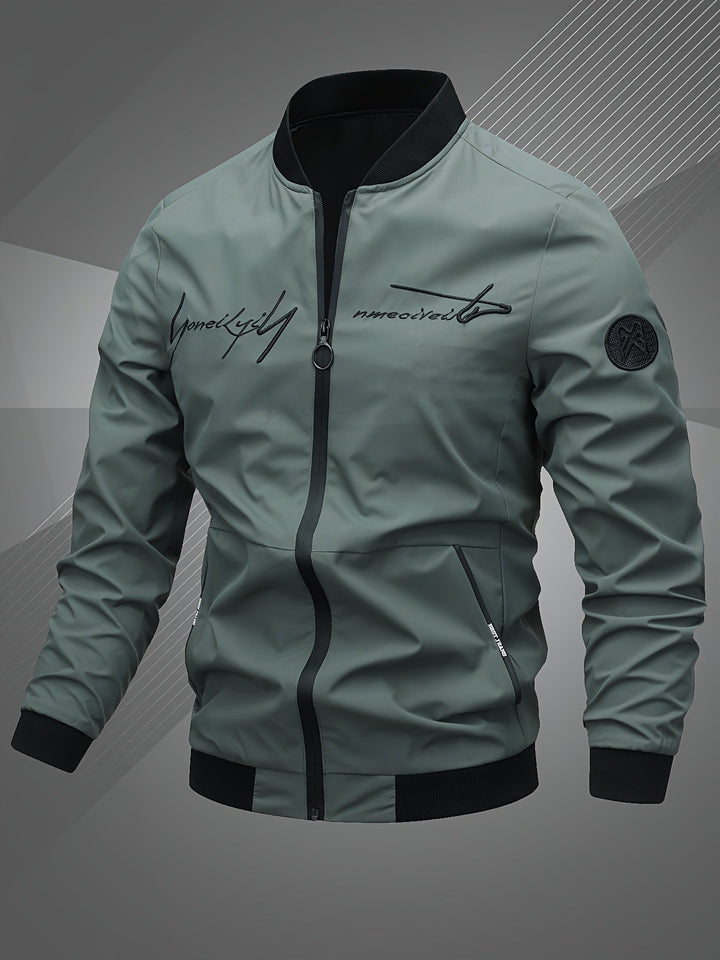EMBROIDERED BASEBALL JACKET FOR MEN
