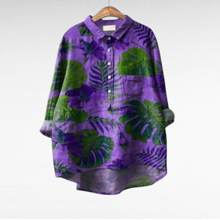 BEAUMONT NICE | BLOUSE FEUILLES TROPICALES POUR FEMMES