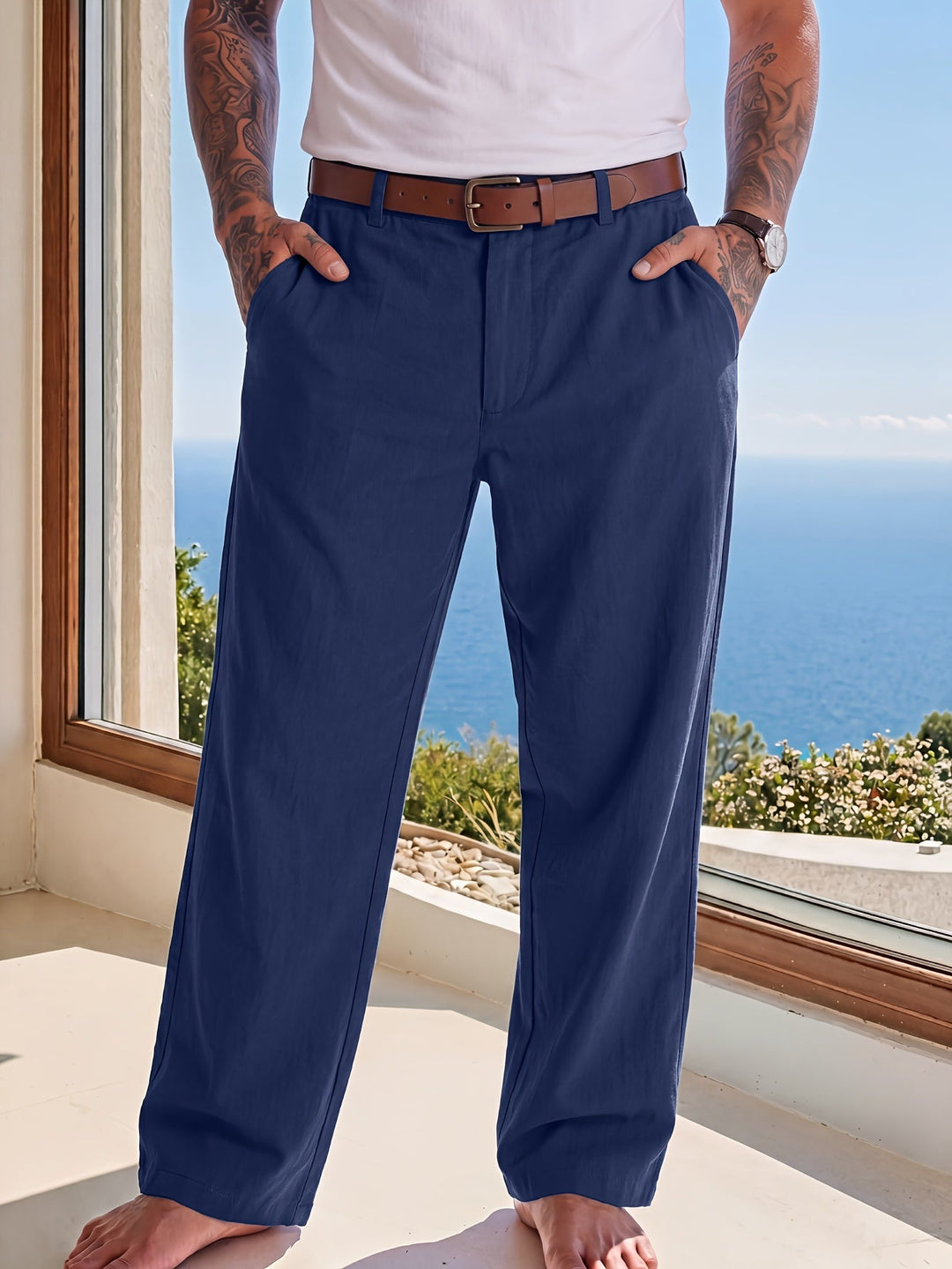 CLASSIC LINEN TROUSERS FOR MEN