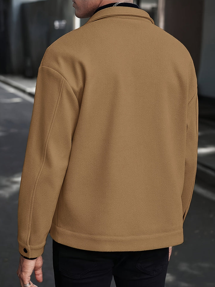 LAPEL POLYESTER JACKET FOR MEN