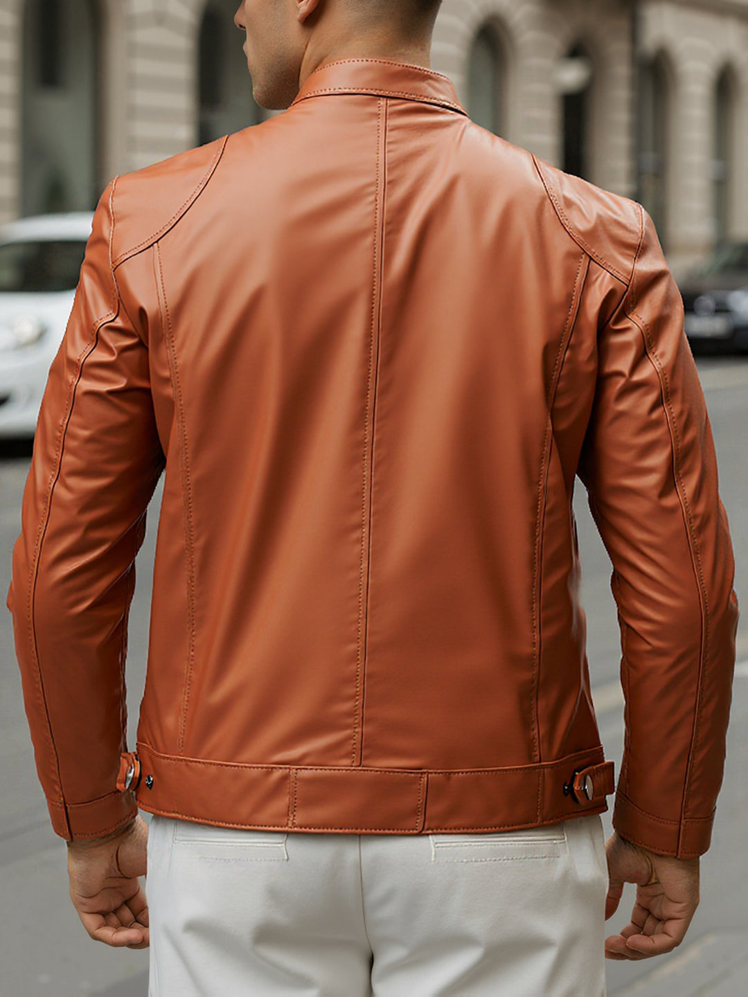 STAND COLLAR ZIP COAT FOR MEN
