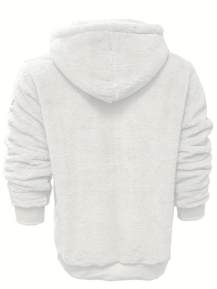 PLUSH HOODED ZIP HOODIE FOR MEN