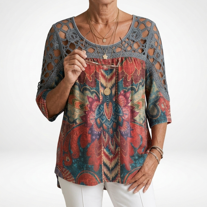 BEAUMONT NICE | BLOUSE À IMPRIMÉ ETHNIQUE POUR FEMMES