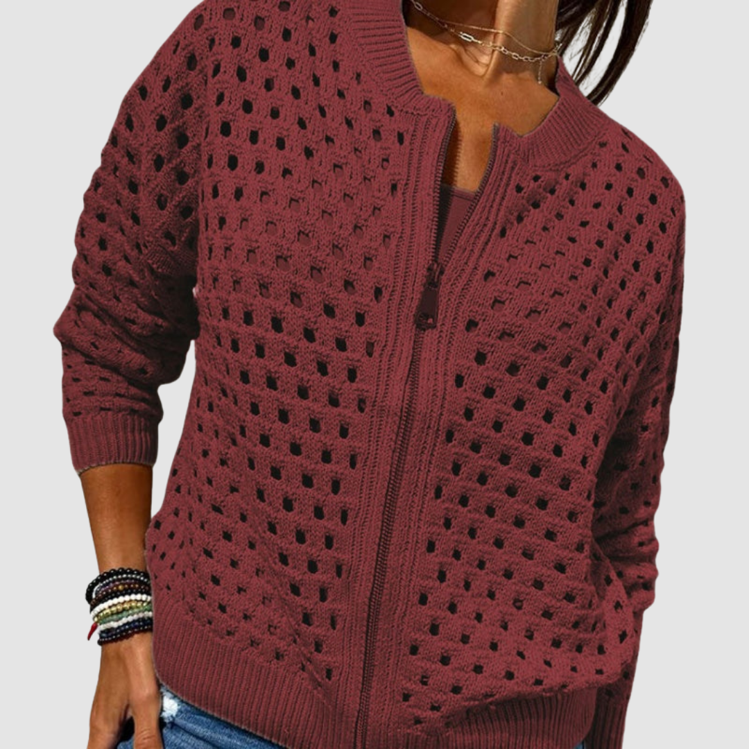 BEAUMONT NICE | GILET ZIPPE TRICOTÉ POUR FEMMES