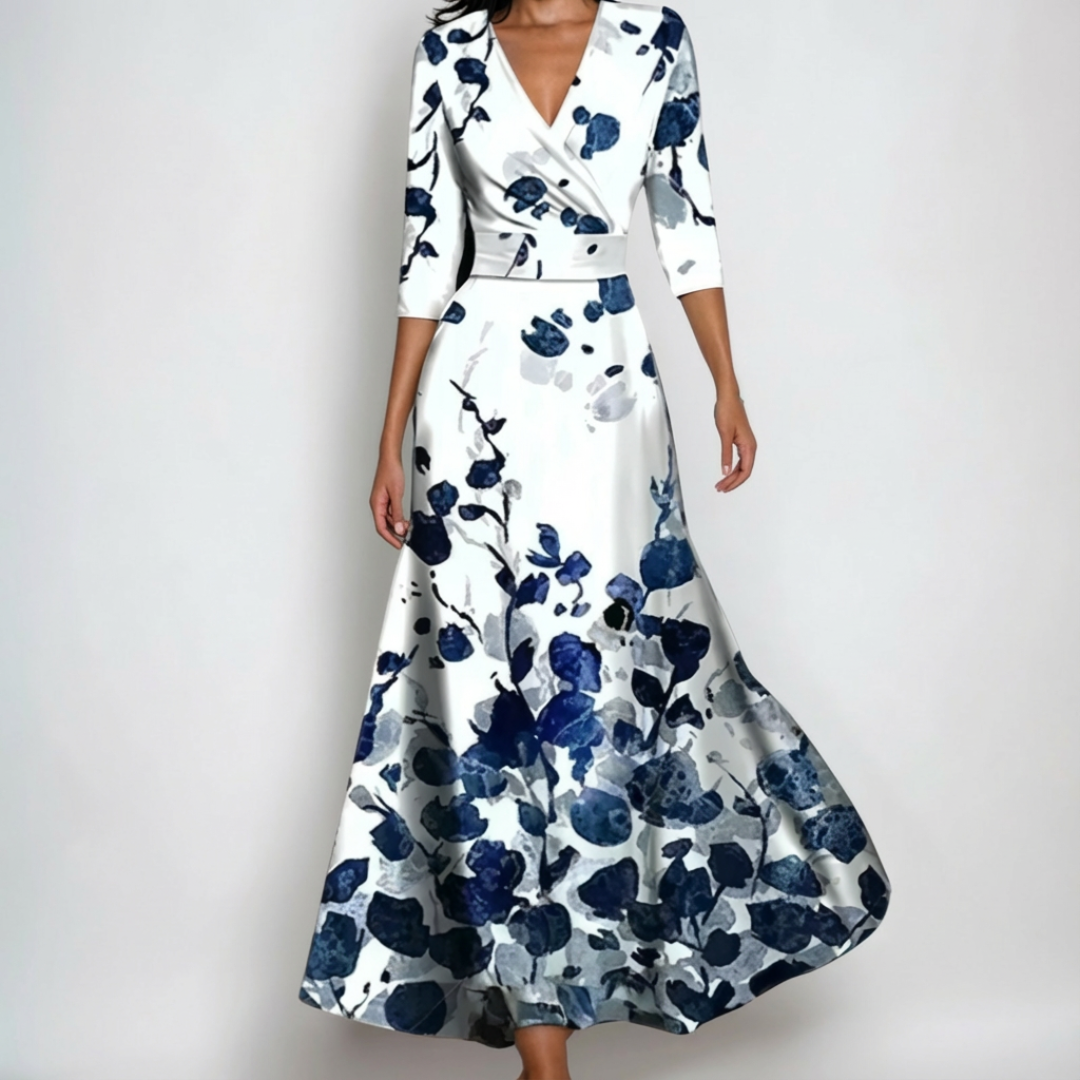 BEAUMONT NICE | ROBE MIDI CACHE-CŒUR À COL EN V POUR FEMMES