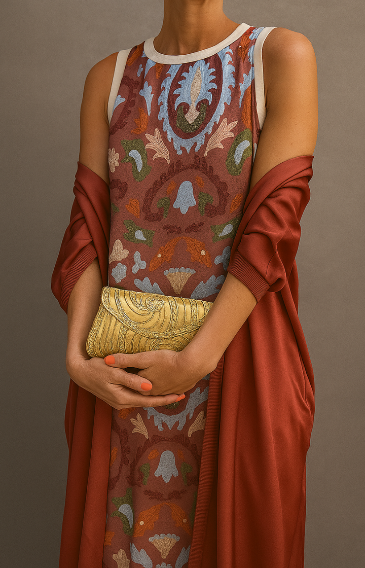 BEAUMONT NICE | ROBE IMPRIMÉE AVEC GILET ASSORTI POUR FEMMES