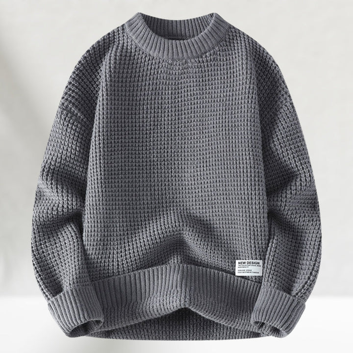 HONEYCOMB KNIT CREWNECK SWEATER FOR MEN