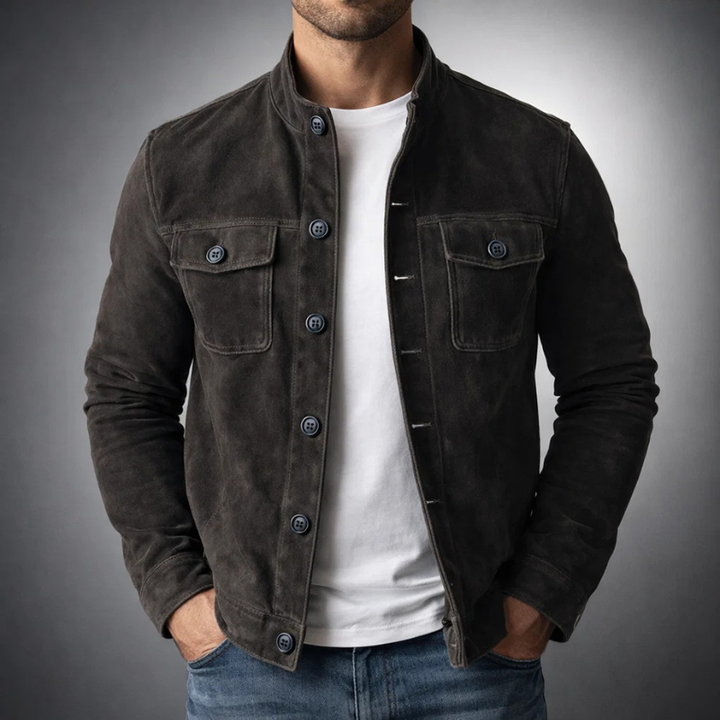 SUEDE SHIRT JACKET FOR MEN