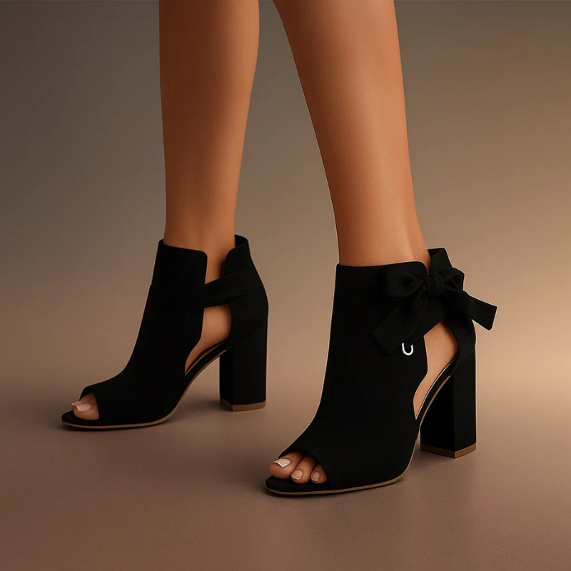 BEAUMONT NICE | TALON BLOC PEEP-TOE EN DAIM POUR FEMME