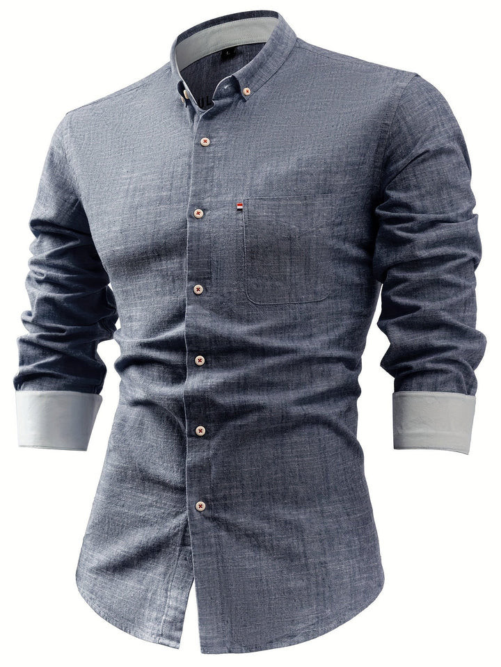 LAPEL COTTON SHIRT FOR MEN