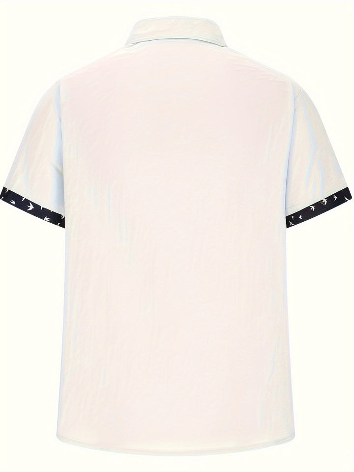 LINEN BLEND LAPEL SHIRT FOR MEN