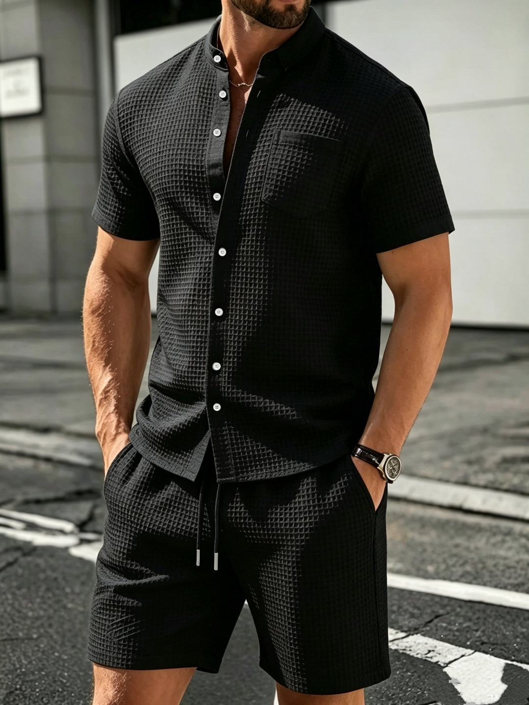 WAFFLE KNIT COORDS FOR MEN