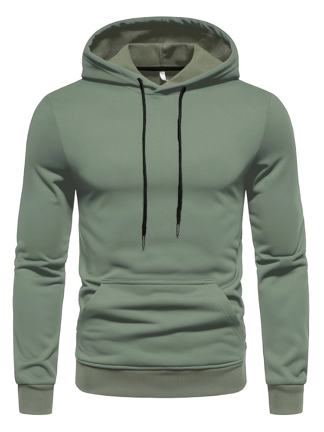 SOLID DRAWSTRING HOODIE FOR MEN