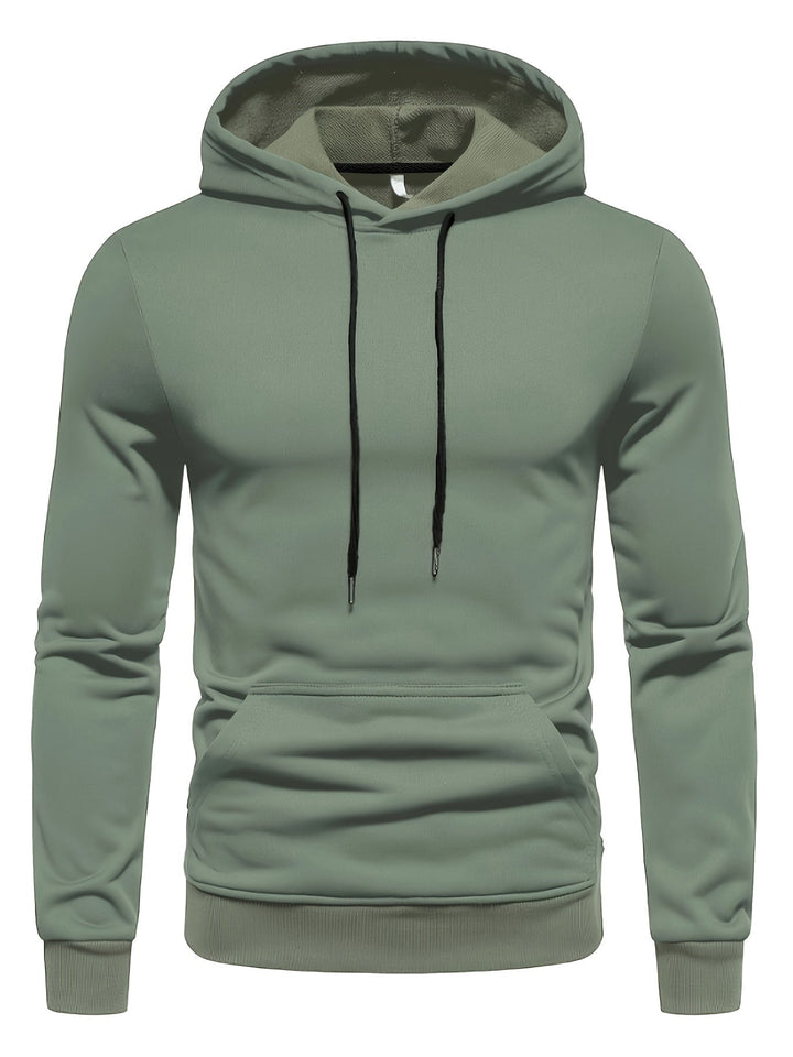 SOLID DRAWSTRING HOODIE FOR MEN