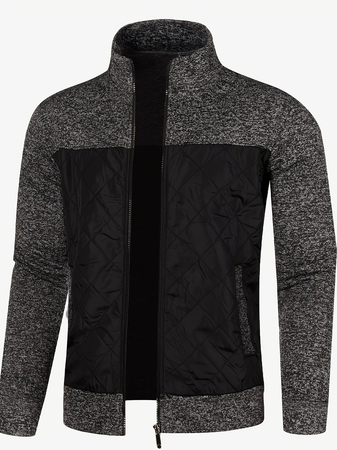 STAND COLLAR ZIP KNIT JACKET FOR MEN