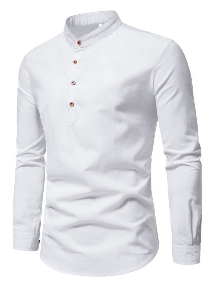 COTTON HALF PLACKET SHIRT FOR MEN