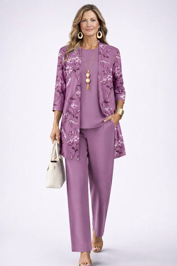 BEAUMONT NICE | ENSEMBLE FLORAL EN TROIS PIÈCES POUR FEMMES