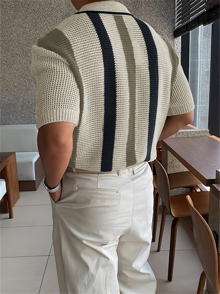 CONTRAST STRIPED POLO FOR MEN