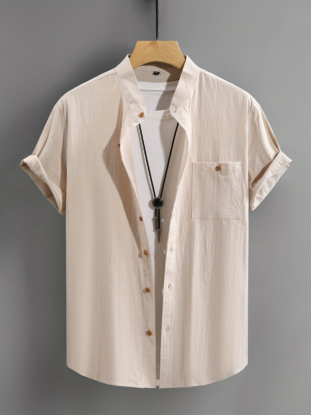 CREW NECK BUTTON SHIRT FOR MEN