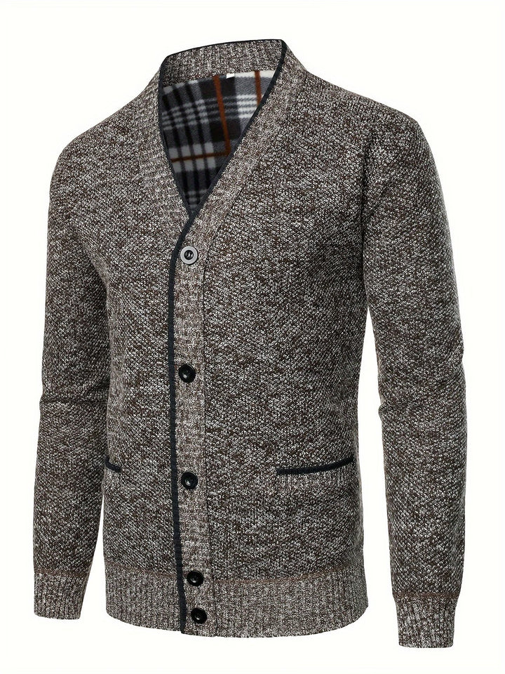 V-NECK KNIT CARDIGAN FOR MEN