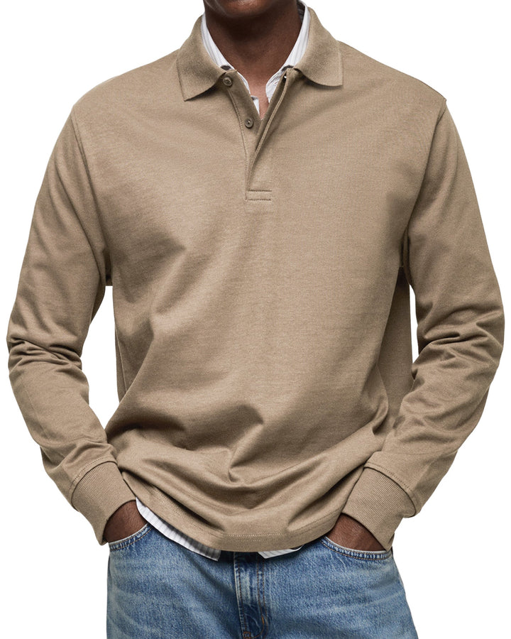 REGULAR FIT LONG SLEEVE POLO SHIRT FOR MEN