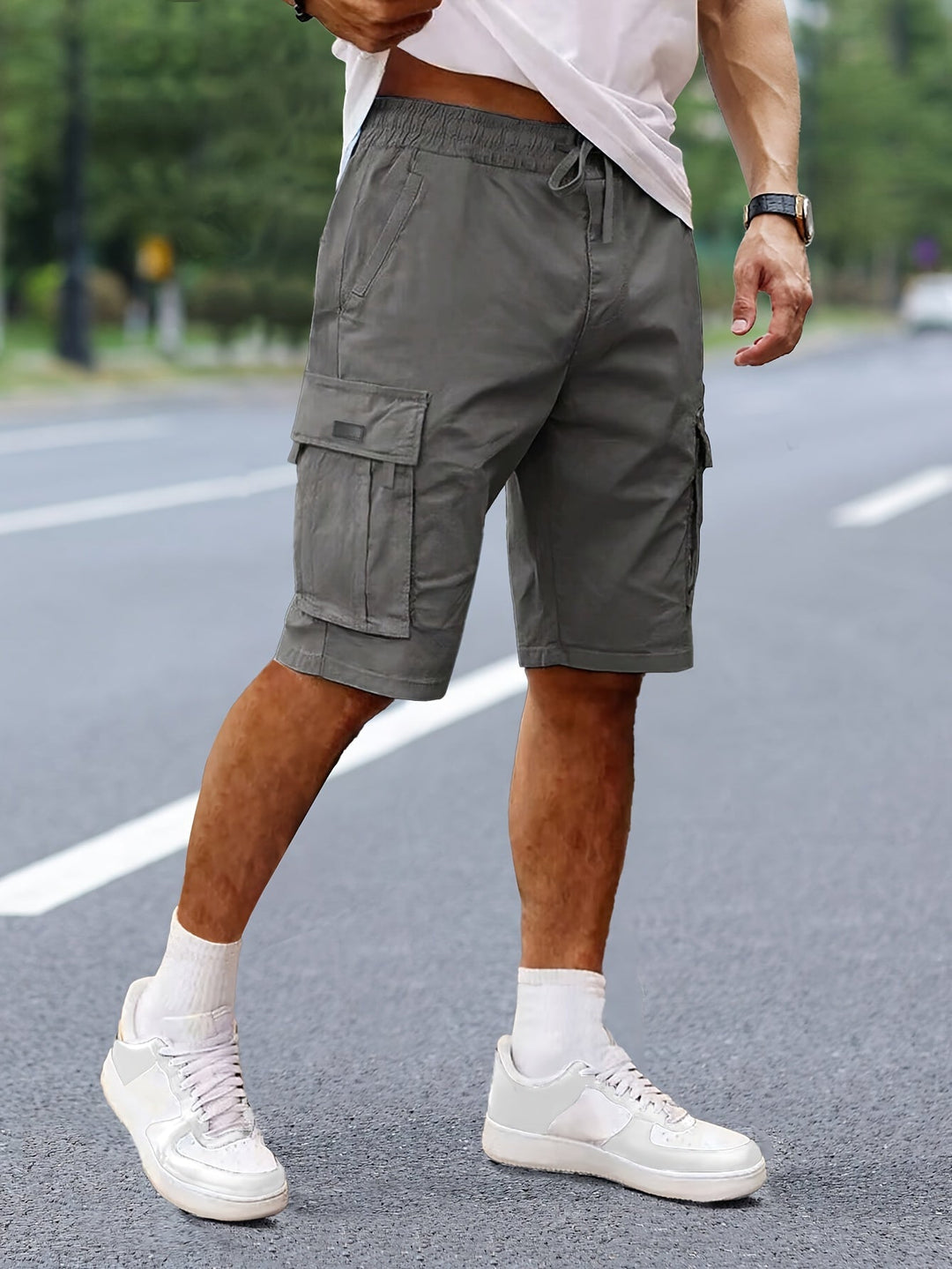 DRAWCORD CARGO SHORTS FOR MEN