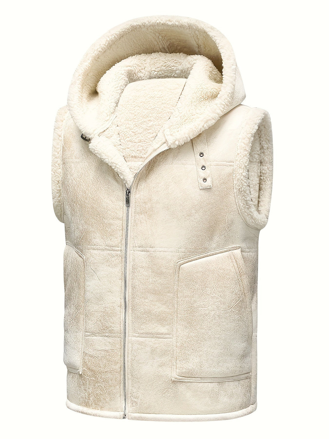 HOODED FUR-LINED VEST FOR MEN