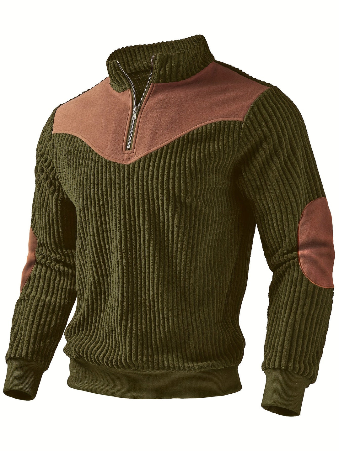 RIBBED HALF ZIP SWEATSHIRT FOR MEN