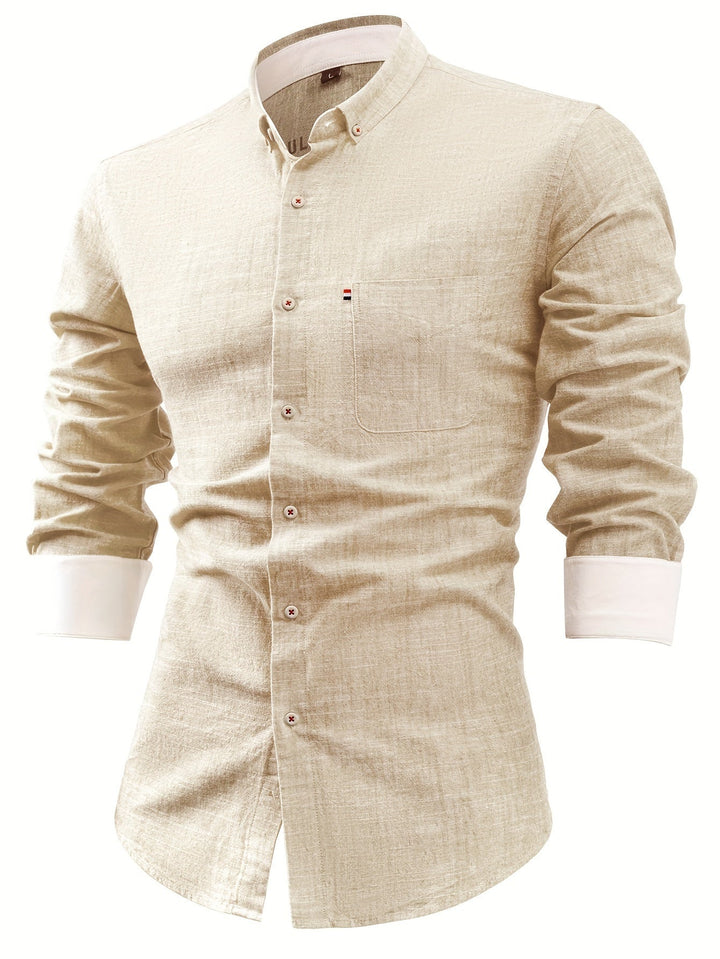 LAPEL COTTON SHIRT FOR MEN