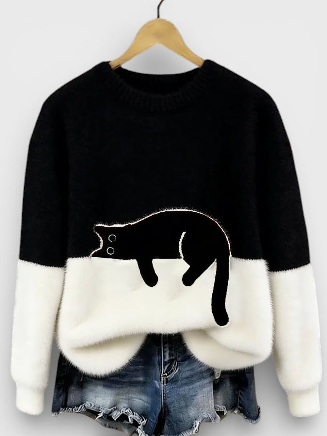 BEAUMONT NICE | PULL IMPRIMÉ FÉLIN POUR FEMMES
