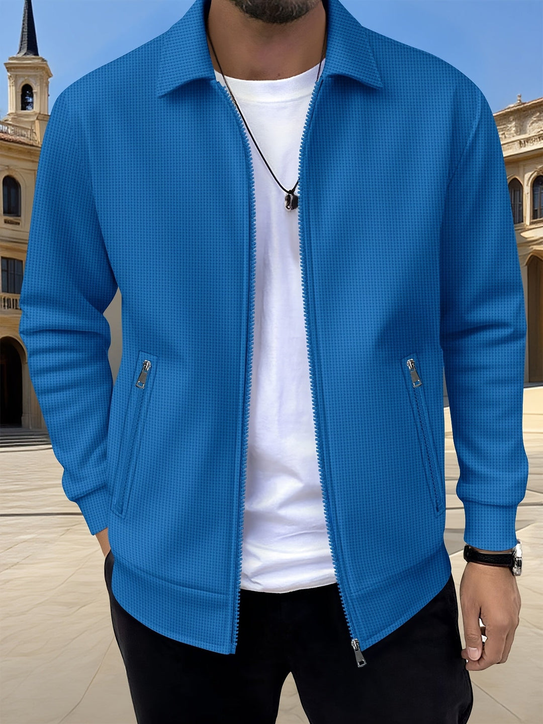 SPORTS LAPEL ZIP JACKET FOR MEN