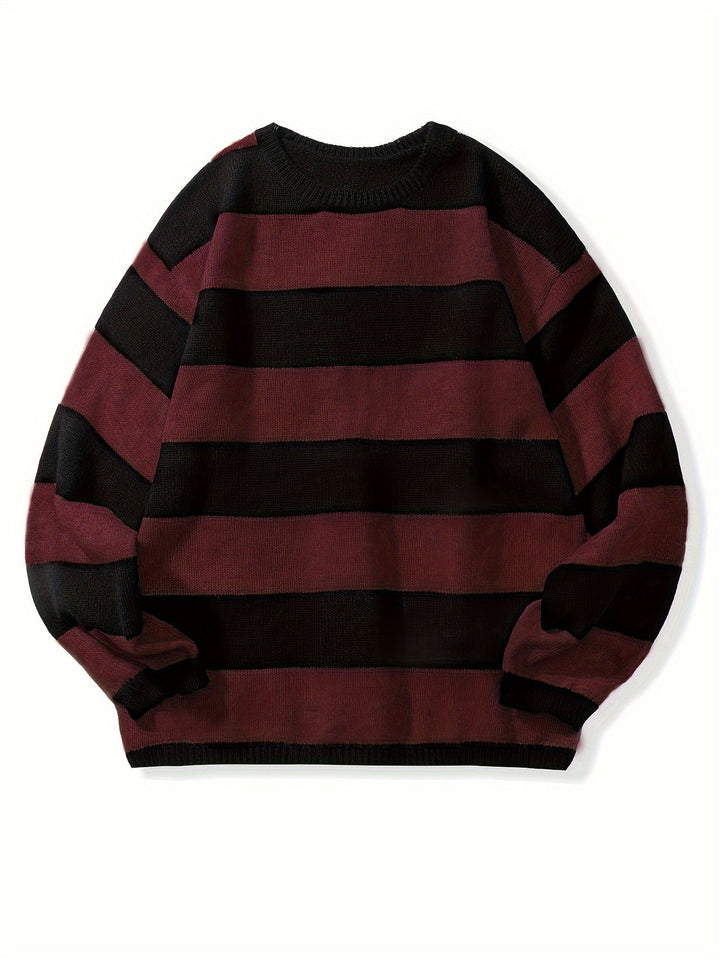 STRIPED KNIT PULLOVER FOR MEN