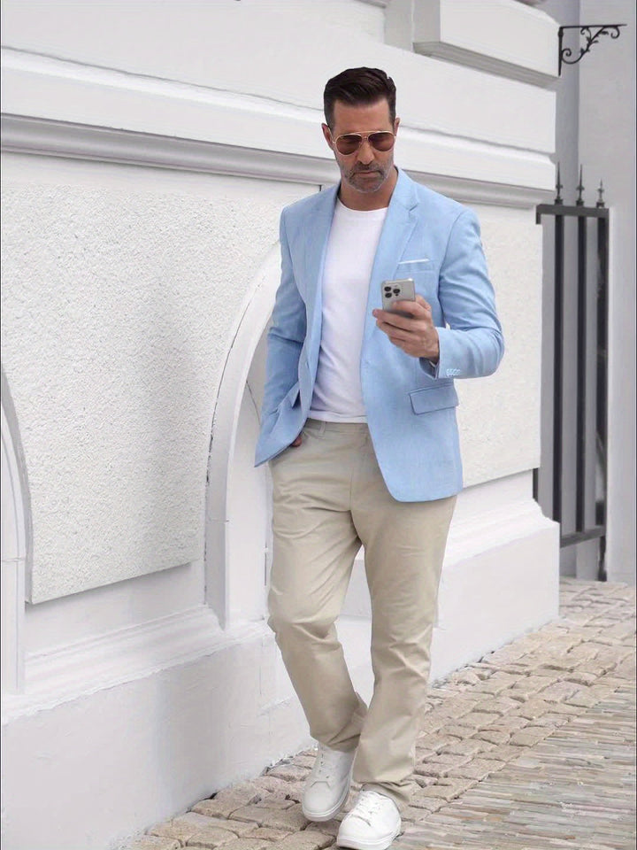 SINGLE BUTTON LAPEL BLAZER FOR MEN