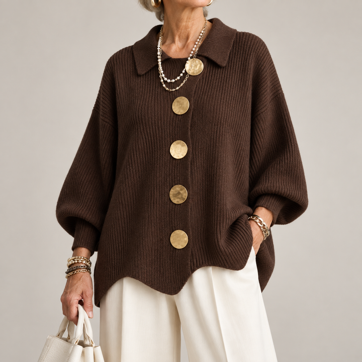 BEAUMONT NICE | GILET EN TRICOTÉE À COL OVERSIZE POUR FEMMES