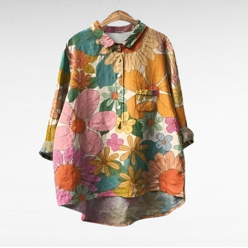 BEAUMONT NICE | BLOUSE FLEURS GRAPHIQUES POUR FEMMES