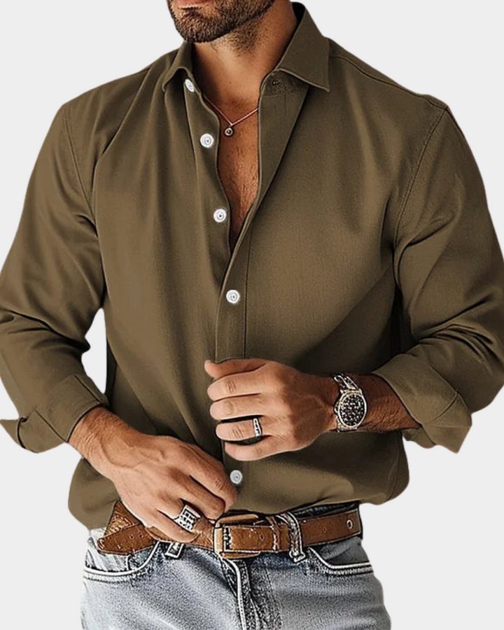 SLIM FIT STRETCH BUTTONED SHIRT FOR MEN