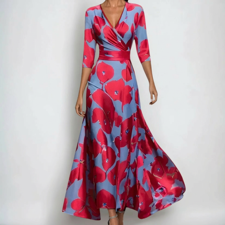 BEAUMONT NICE | ROBE MIDI CACHE-CŒUR À COL EN V POUR FEMMES