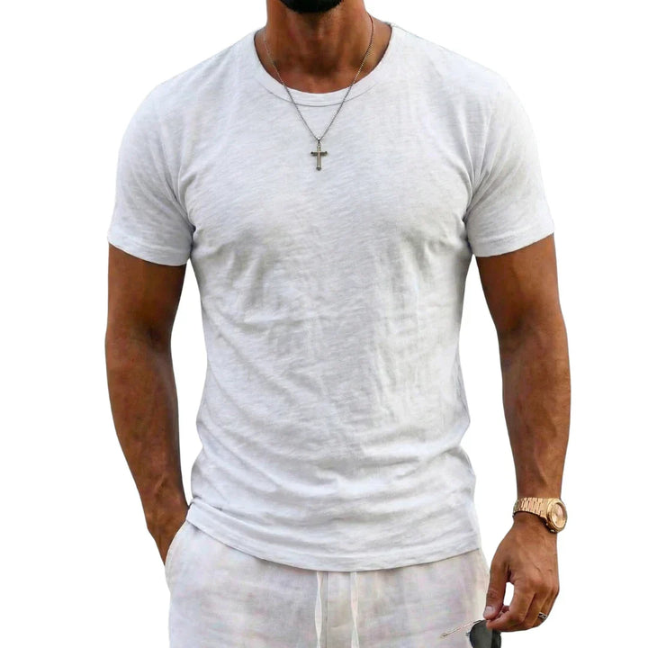 TEXTURED COTTON T-SHIRT FOR MEN