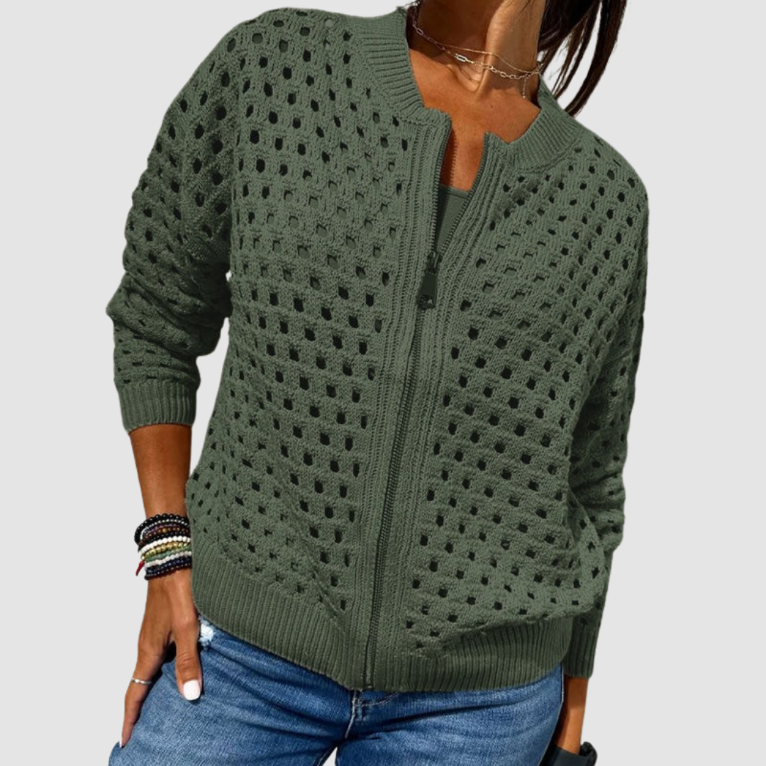 BEAUMONT NICE | GILET ZIPPE TRICOTÉ POUR FEMMES