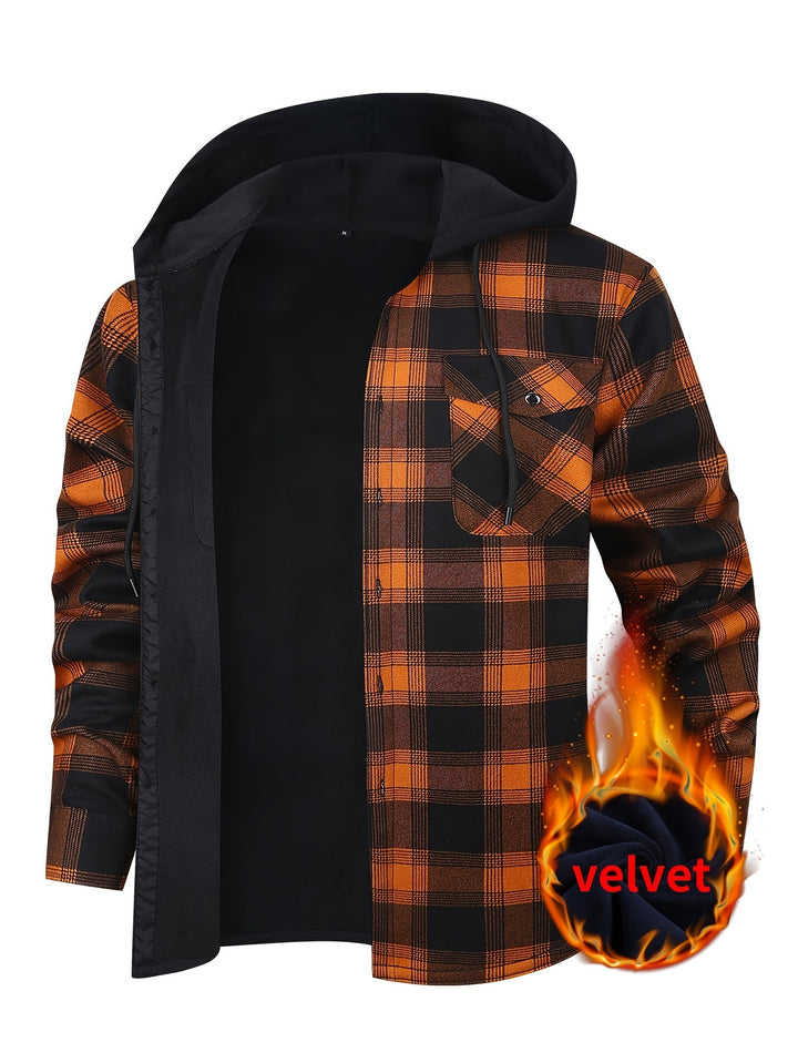 PLAID HOODED JACKET FOR MEN