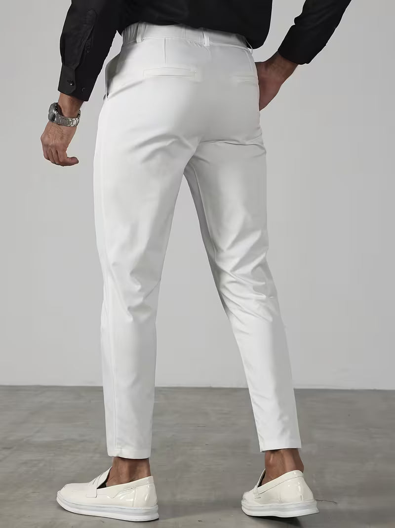 PLEATED TAPERED ANKLE TROUSERS FOR MEN