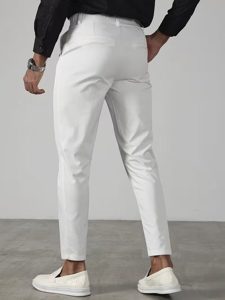 PLEATED TAPERED ANKLE TROUSERS FOR MEN