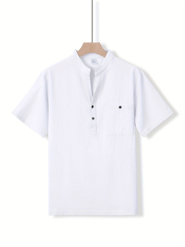 HENLEY COTTON SHIRT FOR MEN