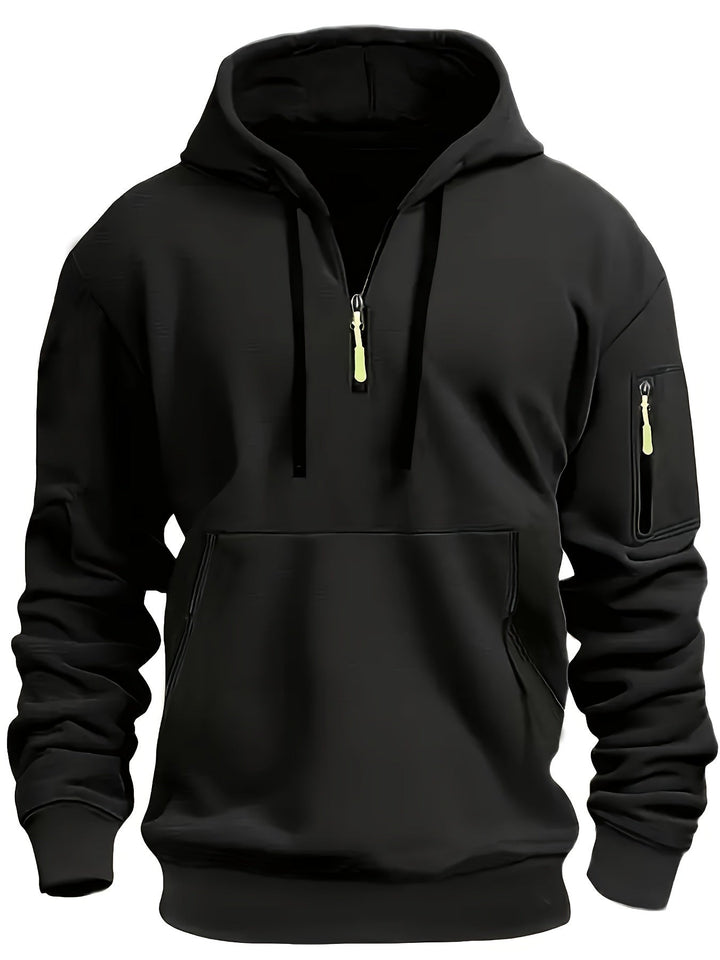 SOLID ZIP HOODIE FOR MEN