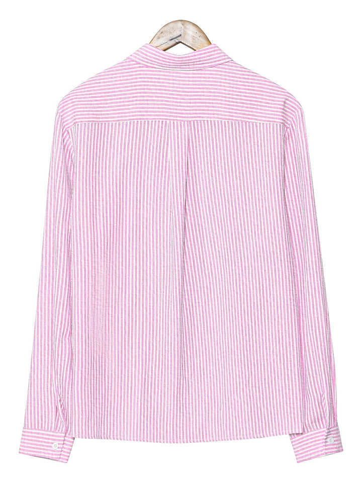 STRIPED LAPEL SHIRT FOR MEN
