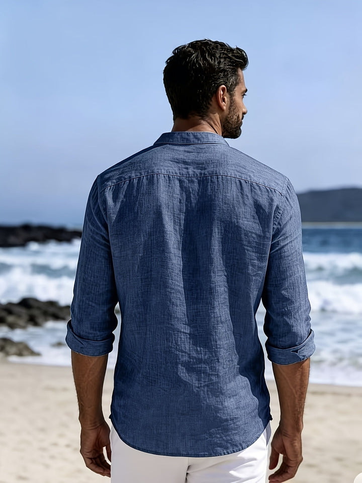 LOOSE STAND COLLAR SHIRT FOR MEN