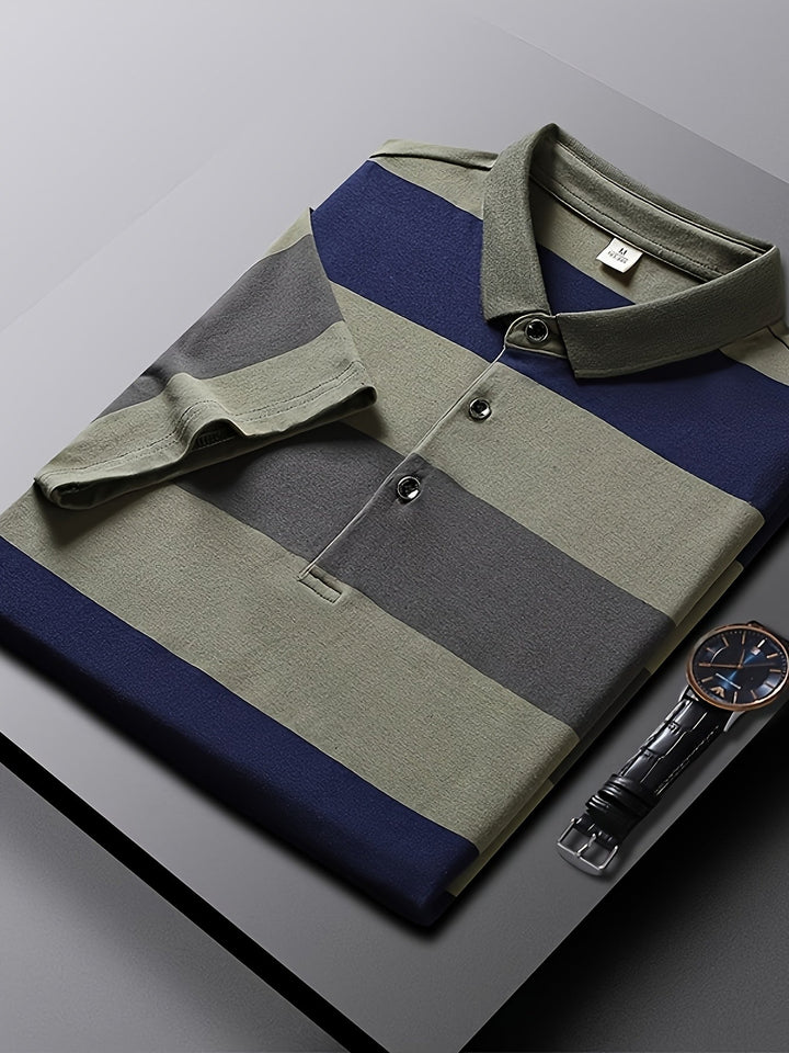 STRIPED COLLAR POLO SHIRT FOR MEN