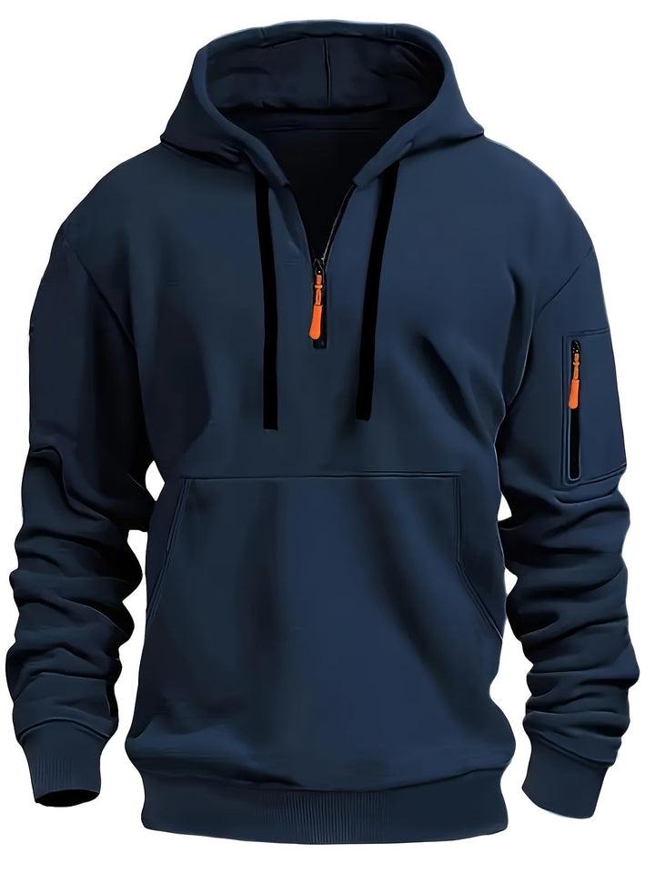 SOLID ZIP HOODIE FOR MEN