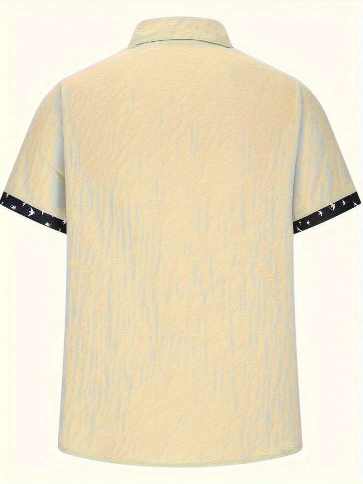 LINEN BLEND LAPEL SHIRT FOR MEN